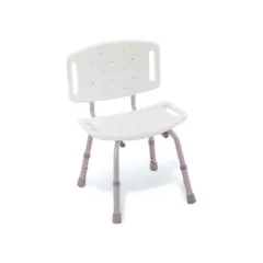 Scaun de duș reglabil, cadru din aluminiu, șezut și spătar din plastic, max. 100 kg