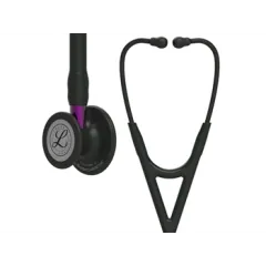 Stetoscop 3M™ Littmann® Cardiology IV – Negru cu Tijă Mov, Finisaj Negru