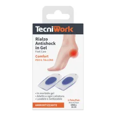 Pernă de călcâi antișoc Tecniwork  prevăzută cu gel antiderapant–  (1 pereche)
