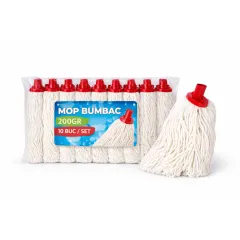 Mop bumbac 200 gr, 10 buc/set