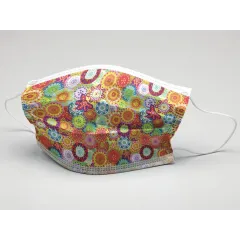 Măști chirurgicale Tip IIR 3 straturi cu elastic, imprimeu colorat, set 10