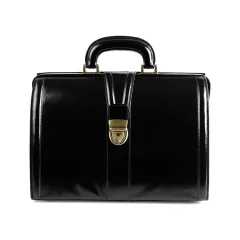 Geantă Medicală de Consultații Clasică – Cu Bază Rigidă și Dublă Compartimentare Interioară, 34 x 18 x 22 cm (Made in Italy)