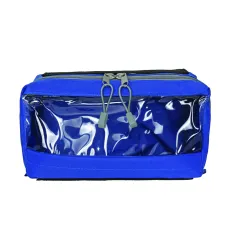 Geantă Medicală Modulară Tip Plic "Model E3" – Cu Fixare Velcro, Poliester 600D, Albastră, 28 x 15 x 11 cm