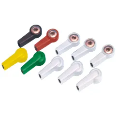 Adaptoare ECG pentru Electrozi SNAP (Capsă) – Codificate pe Culori (6 Albe, 4 Periferice)