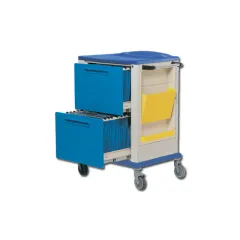 Cărucior pentru suporturi dosare medicale cu 2 sertare mari (1 buc)