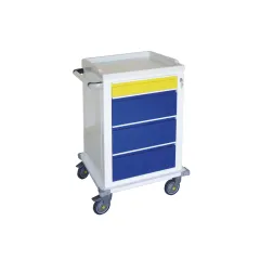 Cărucior modular din oțel vopsit cu 1 sertar mic și 3 sertare medii (1 buc)