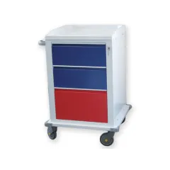 Cărucior modular din oțel vopsit cu 2 sertare medii și 1 sertar mare (1 buc)
