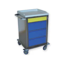 Cărucior modular din oțel inoxidabil cu 1 sertar mic și 3 sertare medii (1 buc)