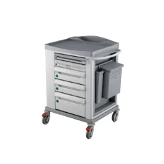 Cărucior medical BASIC KS small cu sertar autoînchidere și compartiment integrat