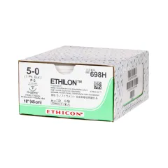 Fir de sutură monofilament neabsorbabil Ethicon Ethilon 5/0, ac 13 mm (cutie 36 buc)
