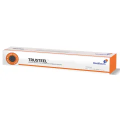 Fir de sutură chirurgical neabsorbabil din oțel monofilament TRUSTEEL calibru 2, ac 1/2 cerc 40 mm, 45 cm (cutie 48 buc)
