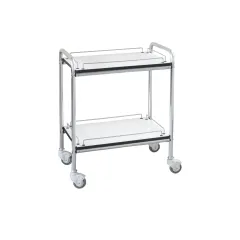 Cărucior medical GIMA 2 cu balustradă, dimensiune mică 60×40×77 cm