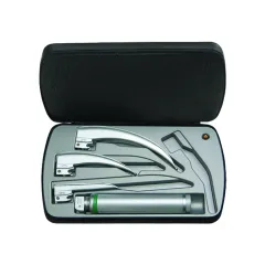 Set laringoscop fibră optică HEINE CLASSIC+ cu mâner 2,5 V și 3 lame (Paed 1, Mac 2, Mac 3)