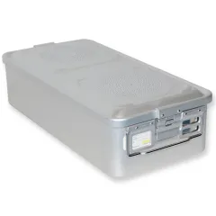 Container sterilizare cu filtru, fund neperforat, 580 × 280 × 150 mm, gri (1 buc)