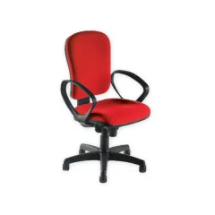 Scaun ergonomic Cremona cu tapițerie textilă, roșu