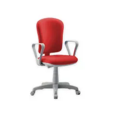 Scaun ergonomic VARESE cu brațe, tapițat, roșu