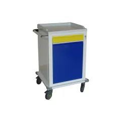 Cărucior modular din oțel vopsit cu 1 sertar mic și 1 raft (1 buc)