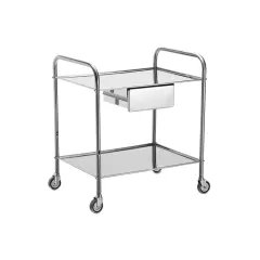 Cărucior medical Lancart din oțel inoxidabil 60 × 40 × 80 cm cu sertar