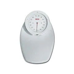 Cântar mecanic plat Seca 750, capacitate 150 kg, platformă acoperită cu piele sintetică albă