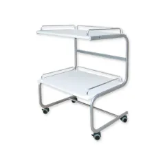 Cărucior medical cu 3 rafturi 50 × 60 × 80 cm, structură tubulară ovală (1 buc)