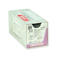 Ethicon Vicryl Rapid – fire de sutură chirurgicale absorbabile împletite 3/0, ac 19 mm, FS-2 (cutie 12 buc)