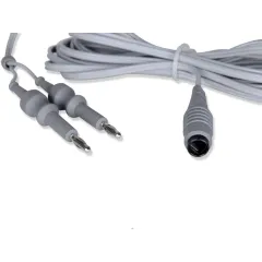 Cablu bipolar din silicon pentru electrobisturiu, conector EU, 3 m, compatibil GIMA MB 240/380, Valleylab, Conmed (1 buc)