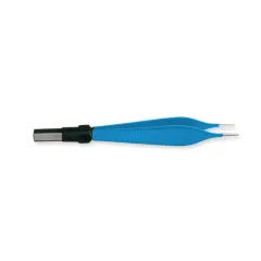 Pensă bipolară izolată Adson cu vârf drept rotund 1 mm, 12,1 cm, conector european
