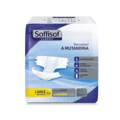 Scutece pentru adulți Soffisof Classic, incontinență moderată, Large, 100–150 cm (cutie 90 buc)