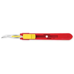 Tăietor de fire chirurgicale Swann-Morton cu lamă retractabilă din inox, steril (cutie 25 buc)
