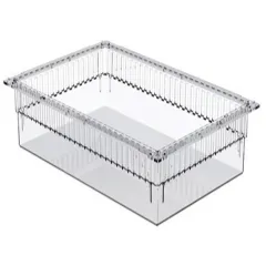 Sertar plastic transparent ISO 600 × 400 × 200 mm, deschis