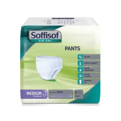 Chiloți absorbanti Soffisof Air Dry tip pantalon pentru incontinență severă, Medium, 70–110 cm (cutie 32 buc)