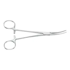 Pensă hemostatică Crile Aesculap curbată, vârfuri tocite, 16 cm, model BH167R