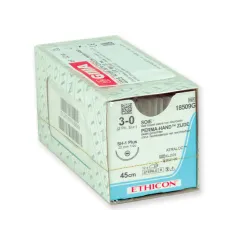 Ață de sutură neresorbabilă din mătase Ethicon Perma-Hand 3/0, ac 22 mm SH-1 Plus, împletită (cutie 12 buc)