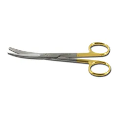 Foarfece chirurgicale curbe cu vârfuri tocit/ascuțit Gold Line, carbură de tungsten, 14,5 cm (1 buc)