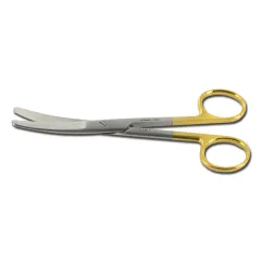 Foarfece chirurgicale curbe cu vârfuri tocit/tocit Gold Line, carbură de tungsten, 14,5 cm (1 buc)