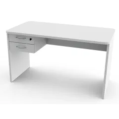 Birou medical cu 2 sertare și laterale 120 × 70 × 73 cm, melaminat alb antireflexie