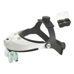 Lupă frontală cu bandă de cap, iluminare LED și 5 lentile interschimbabile