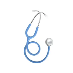 Stetoscop Gima Evolve cu cap dublu lucios, binaural oglindă, tub turcoaz, 75 cm (1 buc)