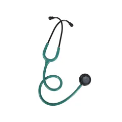 Stetoscop Gima Evolve cu cap dublu, cap integral negru și tub verde smarald (1 buc)
