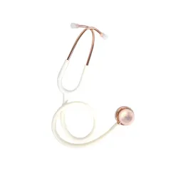 Stetoscop Gima Evolve cu cap dublu, binaural roz-auriu, tub alb (1 buc)