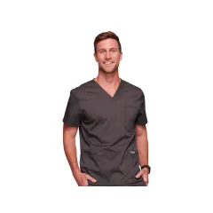 Bluză medicală bărbați Cherokee Revolution cu decolteu în V, mărimea XS, culoare pewter