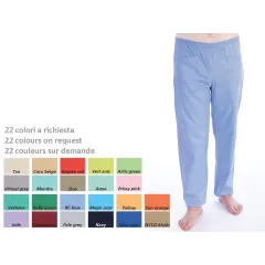 Pantaloni medicali unisex bumbac/poliester mărimea S, culoare la cerere, talie elastică, 3 buzunare (1 buc)