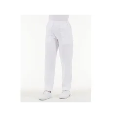 Pantaloni medicali din bumbac 100% albi, unisex, mărimea XL