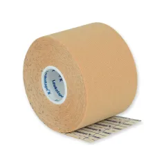 Bandă adezivă elastică pentru taping neuromuscular Leukotape K 5 m × 5 cm, culoare piele