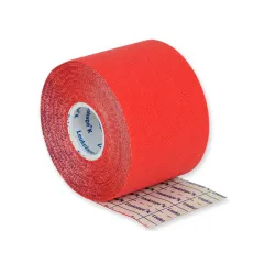 Bandă adezivă elastică pentru taping neuromuscular Leukotape K 5 m × 5 cm, roșie