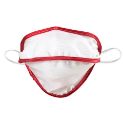 Mască chirurgicală reutilizabilă Mycroclean Adult BFE 99,8% fără agrafă nazală, alb-roșu (1 buc)