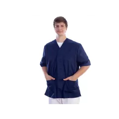 Haină medicală cu capse ascunse, bumbac/poliester, unisex M, bleumarin (1 buc)