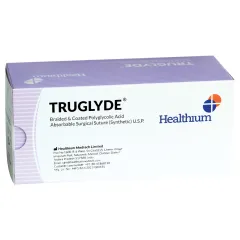 Fir de sutură absorbabil TRUGLYDE 5/0, ac 13 mm, 45 cm, necolorat (cutie 12 buc)