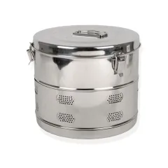 Tambur de sterilizare din inox AISI304, diametru 340 mm, înălțime 340 mm (1 buc)