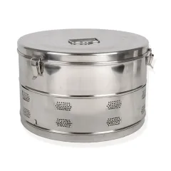 Tambur de sterilizare din inox AISI304, diametru 340 mm, înălțime 240 mm (1 buc)